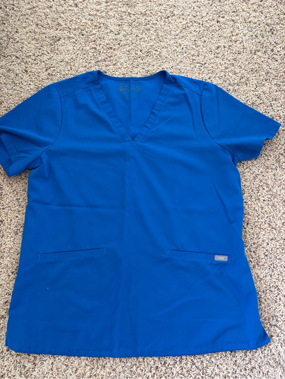 Figs Casma scrub top, large, royal blue